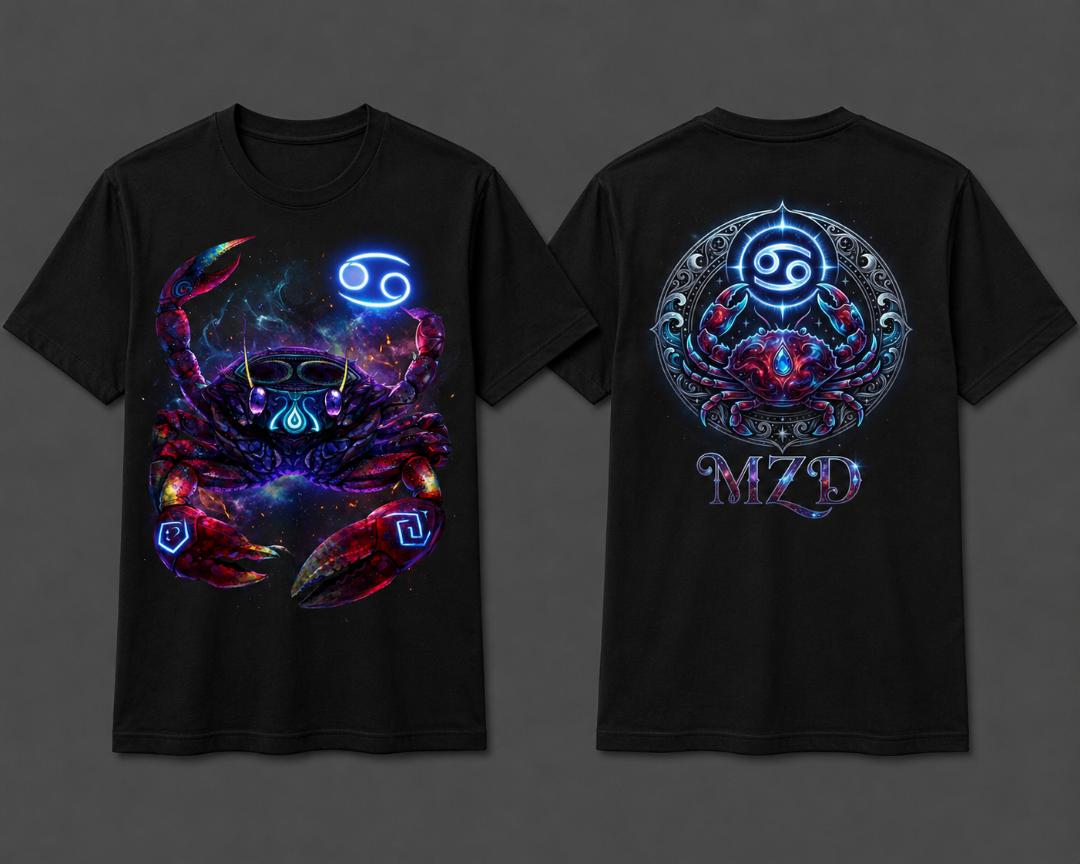 Cancer Zodiac Tee – Cosmic Crab Goddess