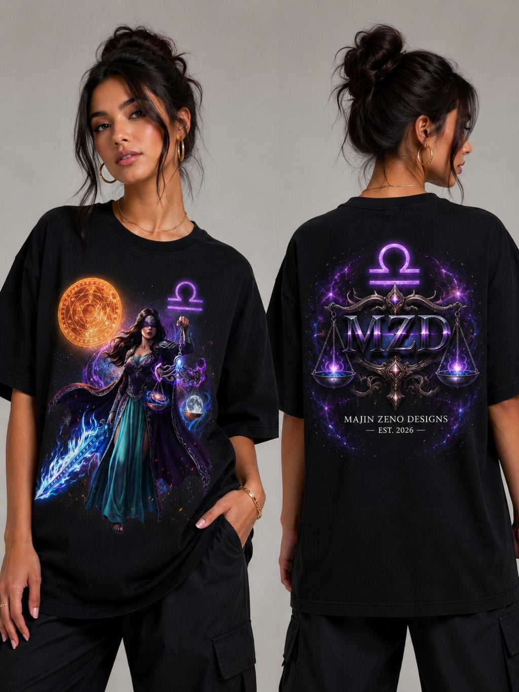 Libra Goddess Tee – Cosmic Balance Zodiac