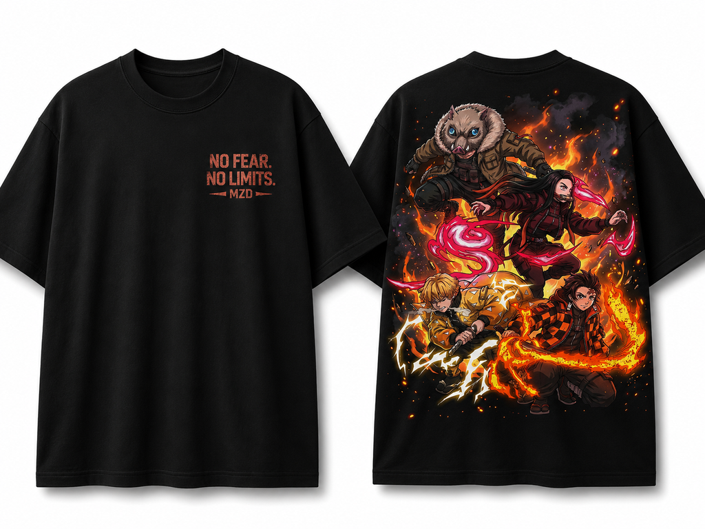 No Fear. No Limits. | Demon Slayer Streetwear Tee – MZD