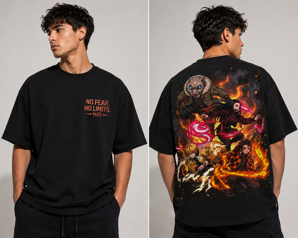 No Fear. No Limits. | Demon Slayer Streetwear Tee – MZD